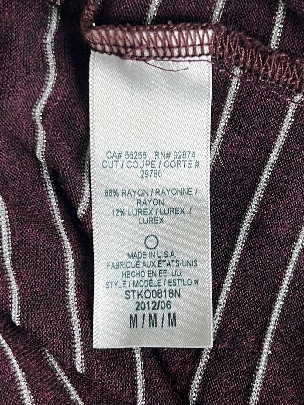 Splendid Lurex Stripe Tee - sz Medium